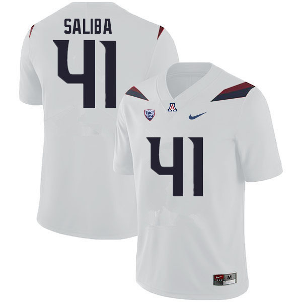 Men #41 Mike Saliba Arizona Wildcats College Football Jerseys Sale-White - Click Image to Close